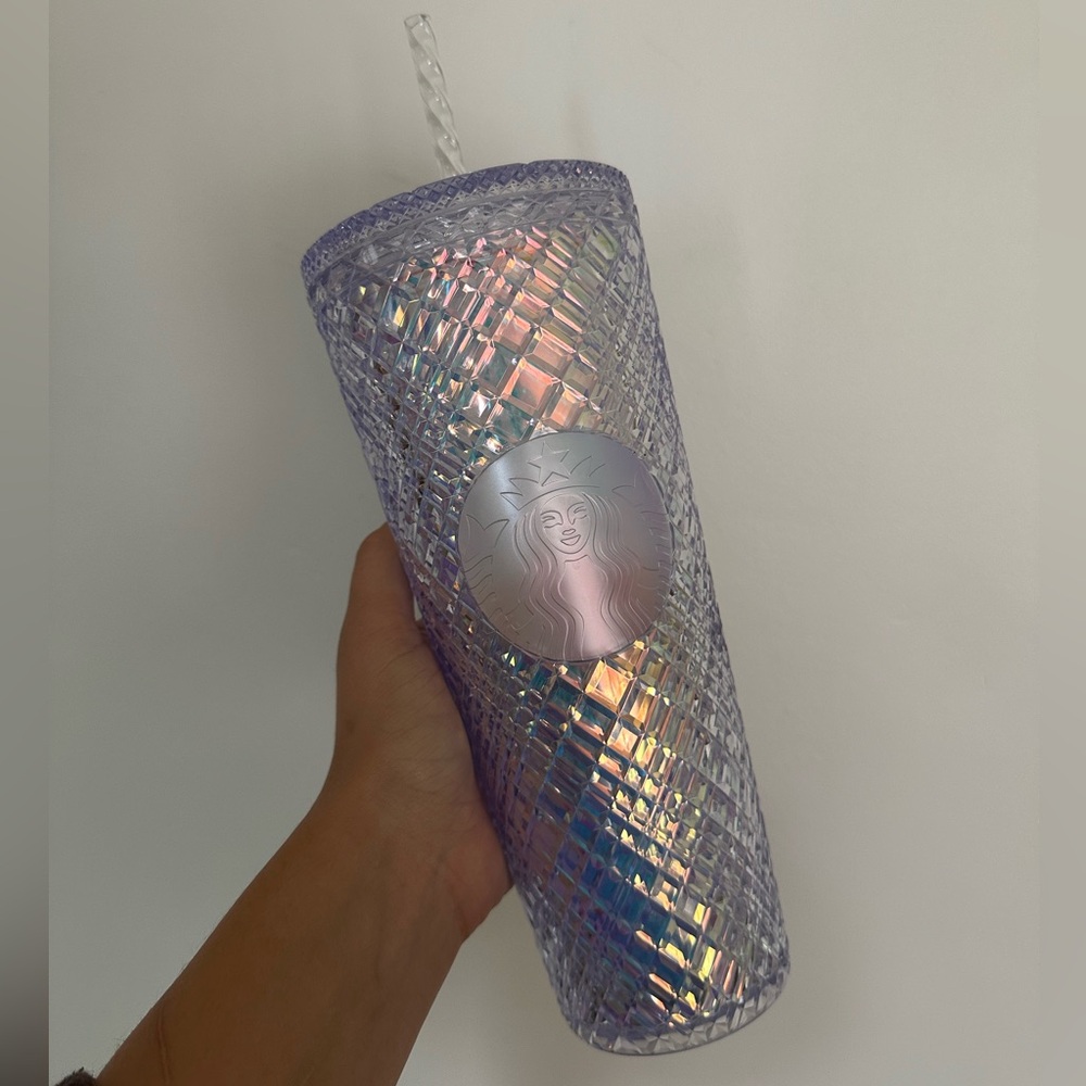 Starbucks Purple Iridescent Studded Tumbler Cup w/ Lid & Straw EUC